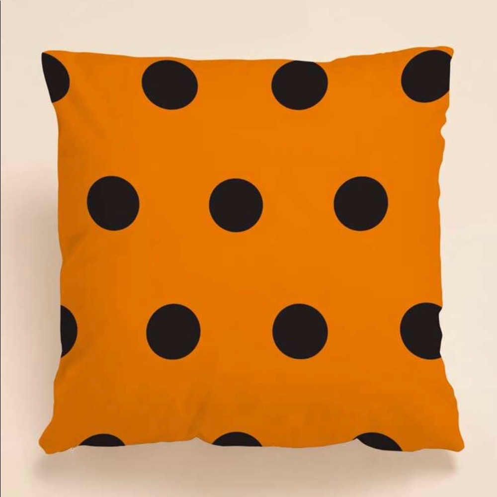 - Orange and Black Polka Dot Pillow Covers